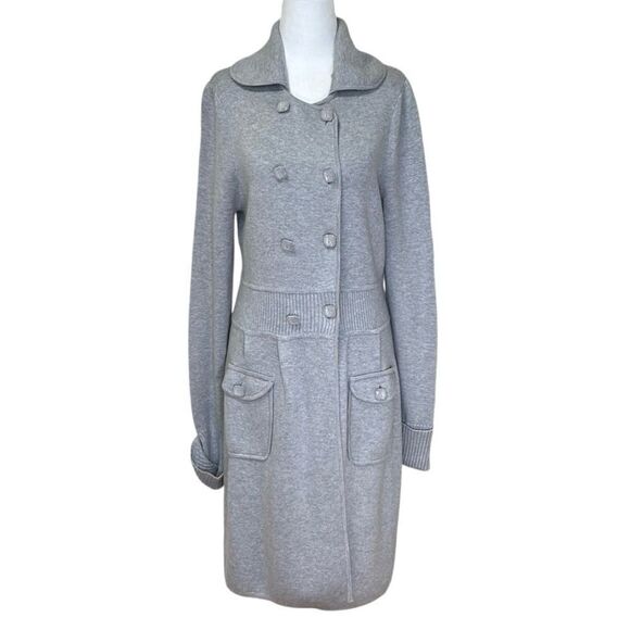 Rebecca Taylor - “Cash Feel Coat” Wool Trench, Jacket Dress - NWT, Size L, Gray - Picture 1 of 17